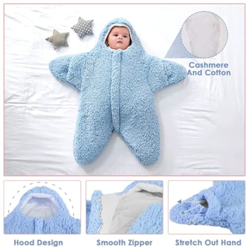 Blue Baby Star Cashmere Footie