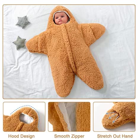 Brown Baby Star Cashmere Footie