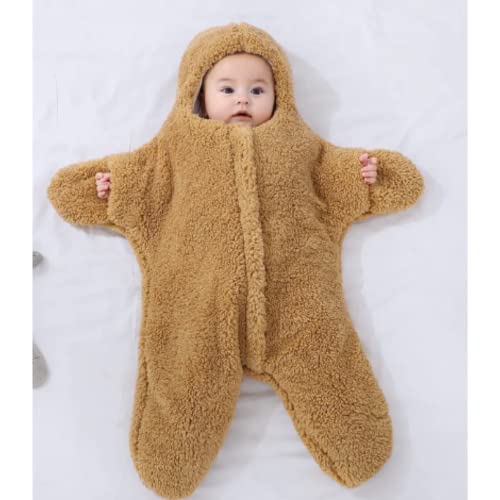 Brown Baby Star Cashmere Footie